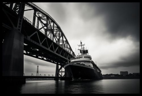 Plakat 60x40cm Statek przy Moście na Arena.pl