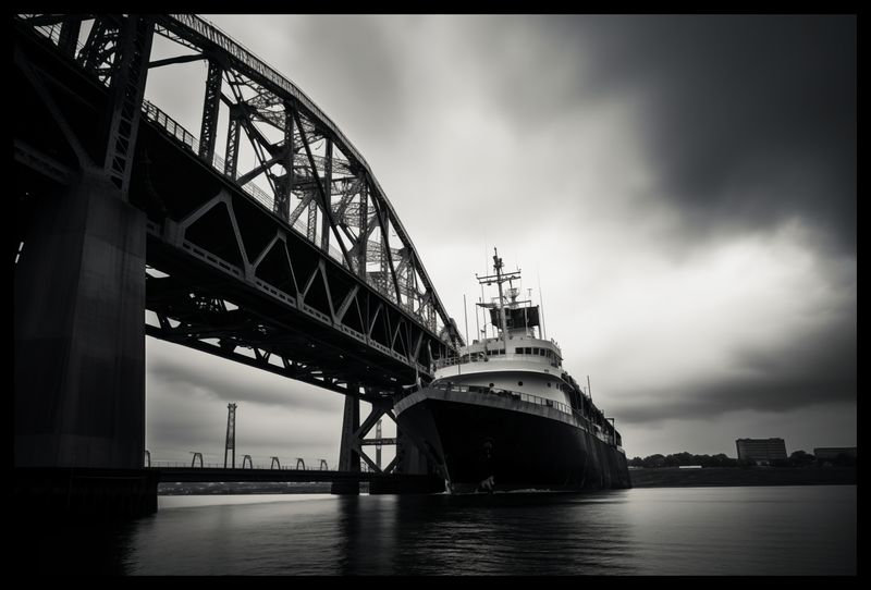 Plakat 60x40cm Statek przy Moście zdjęcie 2