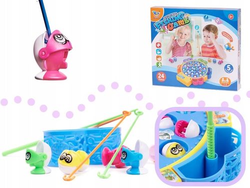 Gra Łowienie Rybek Zręcznościowa Rybki Do Łowienia 24 szt + 5 Wędki Muzyka na Arena.pl