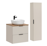 Zestaw Mebli Łazienkowych Szafka / Umywalka / Blat / Wysoka Kaszmir ADI CMD