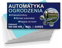 Wizytówki firmowe Foliowane 1000szt wiele wzorów automatyka ogrodzenia
