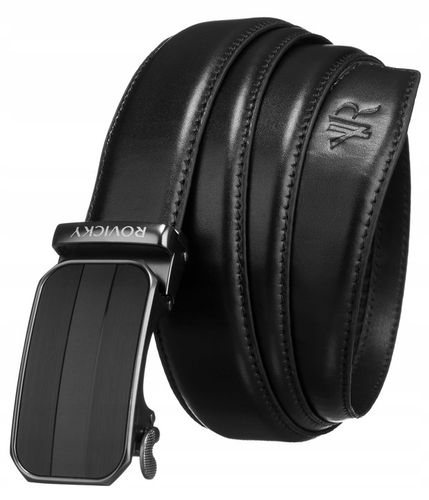 Pasek skórzany męski ROVICKY do spodni klamra automatyczna na prezent na Arena.pl