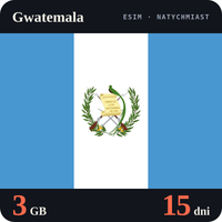Karta eSIM Internet Gwatemala 3 GB na 15 dni - bez rejestracji