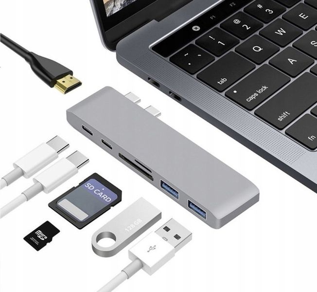 ADAPTER HUB PRZEJŚCIÓWKA USB-C USB THUNDERBOLT HDMI 4K DO MACBOOK PRO AIR zdjęcie 13