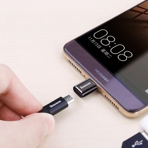 adapter mini przejściówka z micro usb na usb-c - czarny na Arena.pl