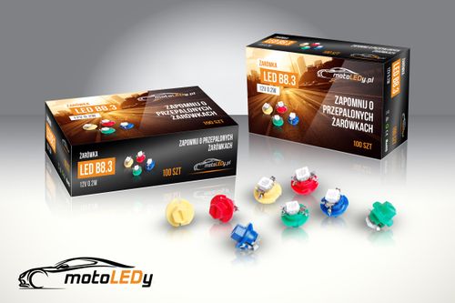 Żarówka LED 0,2W B8.3 , Bx8.3 kokpit, zegary 12V niebieska na Arena.pl