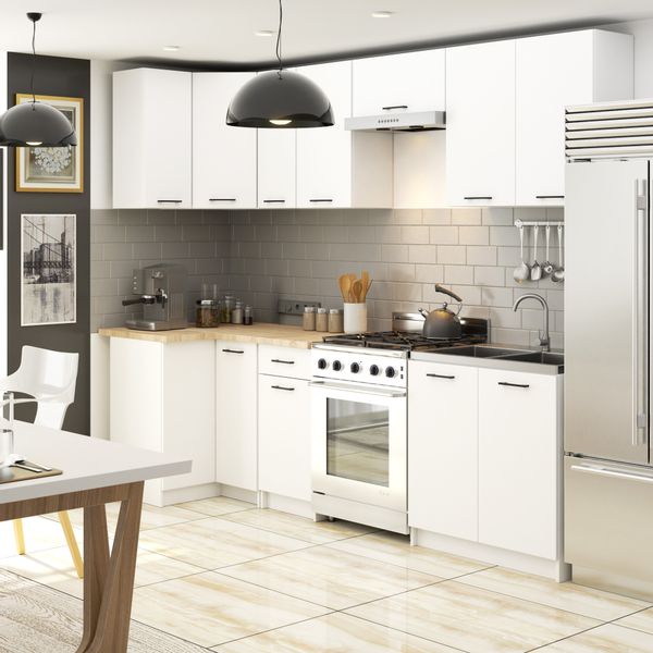 Szafka kuchenna wisząca OLIWIA 40 cm H720 1 drzwi 2 półki - biała zdjęcie 6