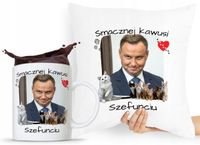 Zestaw Poduszka + Kubek Prezent Andrzej Duda Pis Z Nadrukiem Ze Zdjęciem