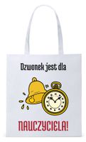 Dzień Nauczyciela Prezent Torba Eco Biała Shopper Z Nadrukiem Ze Zdjęciem