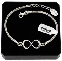 SREBRNA BRANSOLETKA NA RĘKĘ NIESKOŃCZONOŚĆ REGULOWANA DŁUGOŚĆ GRAWER GRATIS