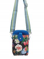 Maxfly - torebka rowerówka etui na telefon kwiaty niebieski kobalt FL7016