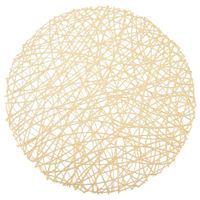 Podkładka Kuchenna Mata Stół pod Talerze Sztućce Okrągła Złota Dekoracyjna