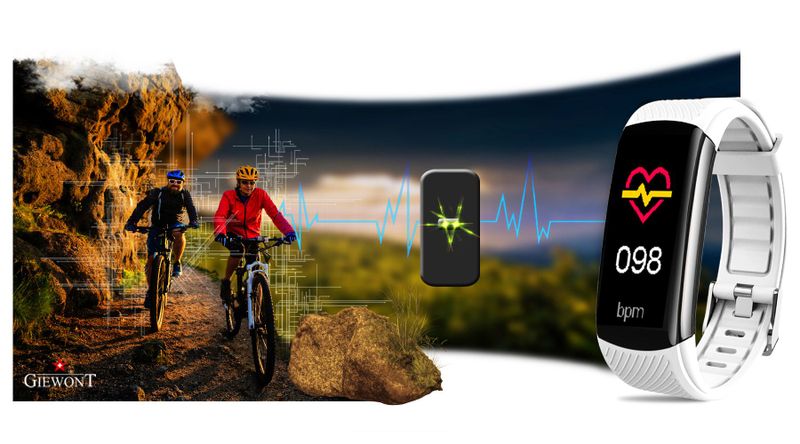 Smartband Giewont Czarny GW200-2 + Pasek Biały zdjęcie 13