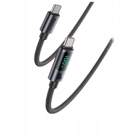 YESIDO CA158 PRZEWÓD KABEL USB-C TYPE-C Z CYFROWYM WYŚWIETLACZEM 1,2M BLACK