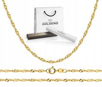 ZŁOTY PIĘKNY ŁAŃCUSZEK 585 SINGAPUR 45 CM KRĘCONY MINIMALISTYCZNY SPLOT