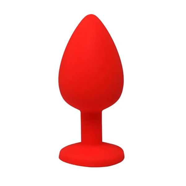 Red Small Butt Plug With White Crystal zdjęcie 2