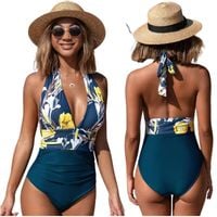 KOSTIUM KĄPIELOWY MODELUJĄCY JEDNOCZĘŚCIOWY STRÓJ DAMSKI BOHO WIĄZANY XXL