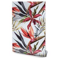 Tapeta w Rolce Tropikalne Kwiaty Egzotyczne Liście Natura