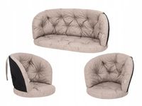 Zestaw 3 poduszek na meble z wikliny 100x50, 50x50