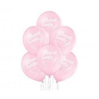 balony d11 chrzest święty różowe, 6 szt.
