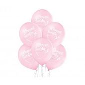 balony d11 chrzest święty różowe, 6 szt.