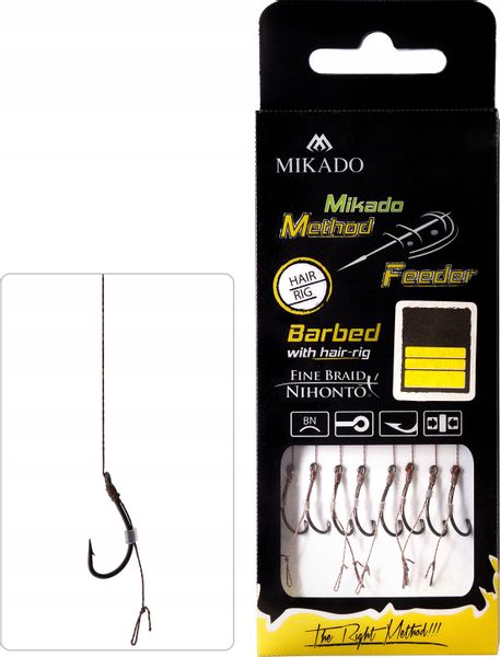 PRZYPON METHOD FEEDER Z WŁOSEM hak14, 0.10mm/10cm zdjęcie 1