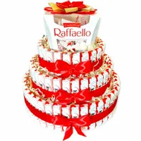 Tort 3 piętrowy zestaw z Kinder czekoladek i Raffaello Prezent na Urodziny