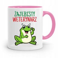 Kubek Różowy Weterynarza Żajebisty Weterynarz Z Nadrukiem Ze Zdjęciem