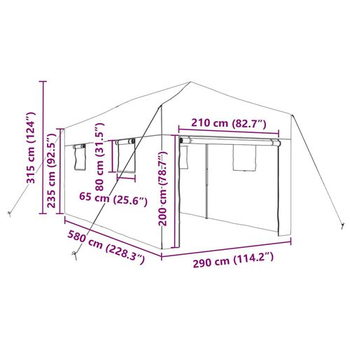 Szklarnia z dachem Zielony 290 x 580 x 315 cm Stal na Arena.pl