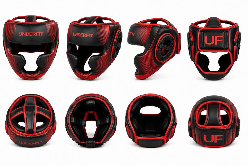 Kask bokserski UNDERFIT Core czerwony M zdjęcie 3