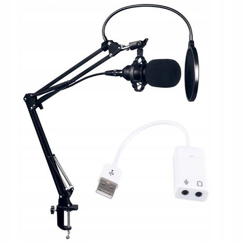 MIKROFON POJEMNOŚCIOWY USB STUDYJNY FILTR + UCHWYT DO KOMPUTERA ZESTAW DNA na Arena.pl