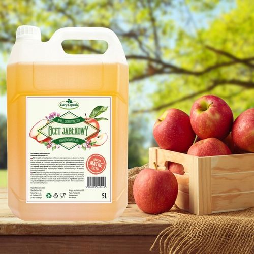 Ocet Jabłkowy Naturalny ŻYWY Niefiltrowany Zdrowy / 5 l Dary Ogrodu na Arena.pl