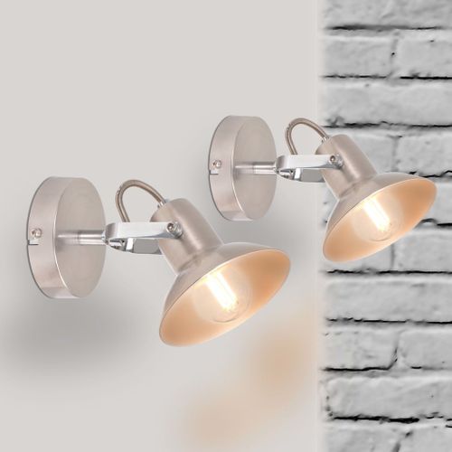 Lampy ścienne na 2 żarówki E14, 2 szt., srebrne na Arena.pl