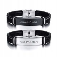 SKÓRZANA MĘSKA BRANSOLETKA Z GRAWEREM DLA NIEGO