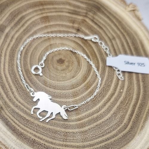 BRANSOLETKA SREBRNA DZIECIĘCA KONIK MUSTANG KOŃ SREBRO 925 + GRAWER na Arena.pl