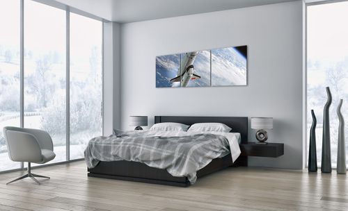 Obraz Na Płótnie - Sputnik Orbita - 150X50 Cm - Ca150X50-0496 na Arena.pl