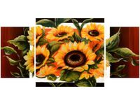 80X40CM BUJNE SŁONECZNIKI TRÓJ OBRAZ