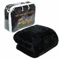 Koc z akrylu gruby tłoczony kolor czarny 160x210 (+-5cm)