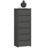 Wąska komoda do salonu, STILO, 40x35x109 cm, grafit szary, mat | TYLETEGOTU