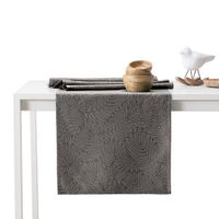 Zestaw obrus + bieżnik plamoodporny GAIA 115x180 + 35x180 kakaowy