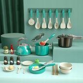 GARNKI NACZYNIA DUŻY ZESTAW KUCHENNY DLA DZECI Przybory kuchenne 32 el