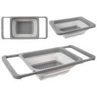 Duży Cedzak Kuchenny Sitko do Warzyw Owoców Rozsuwany Silikonowy Prostokąt