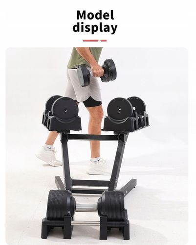 Stalowy stojak na hantle regulowane jednoczęściowy czarny mat 100kg AROW na Arena.pl