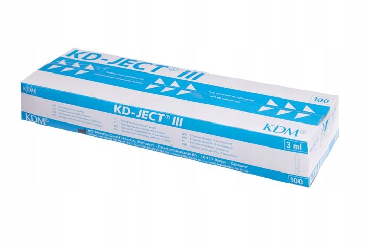 Strzykawka 3-częściowa 3ml Luer-Lock KD-JECT III zdjęcie 1