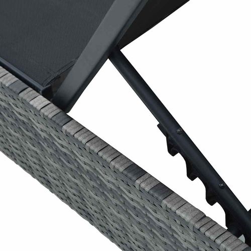 Leżak z poduszką 1-osoba Szary 60 x 200 x 27cm polirattan na Arena.pl