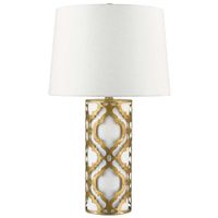 LAMPA stołowa GN-ARABELLA-TL-G Elstead GILDED NOLA abażurowa LAMPKA nocna klasyczna do sypialni złota biała