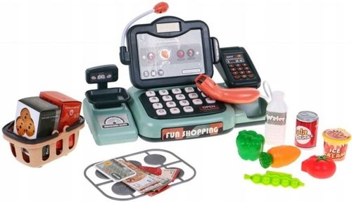 KASA SKLEPOWA DLA DZIECI KOSZYK MIKROFON CZYTNIK na Arena.pl