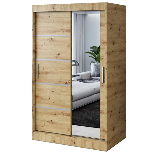 Szafa Przesuwna 120cm PEPE Antracyt / Artisan Garderoba 2 wnętrza na Arena.pl