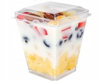 KWADRATOWE POJEMNIKI NA DESERKI WIECZKO 200ML 50sz