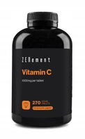 Witamina C 1000mg na tabletkę Vitamin C - 270 Wegańskich Tabletek Zenement